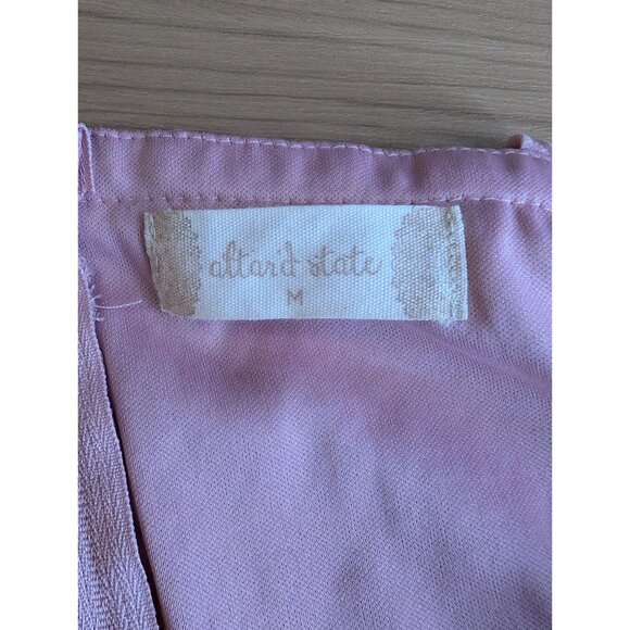 Altard State Blush Pink Sleeveless Wrap Dress Tie Waist Ruffle Hem Rouched NWT - Picture 9 of 12